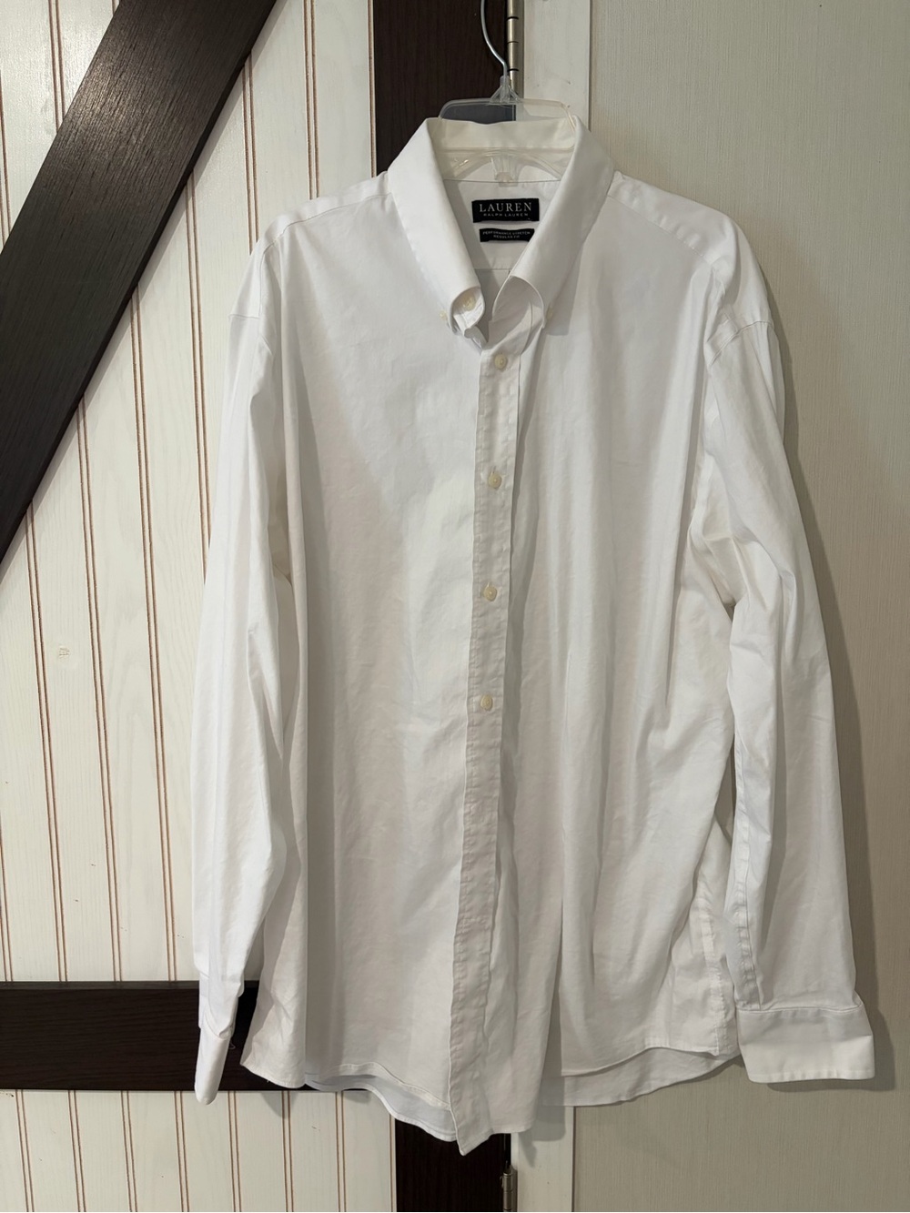 Lauren Ralph Lauren Black Label White Long-Sleeve Button-Down Shirt 17.5